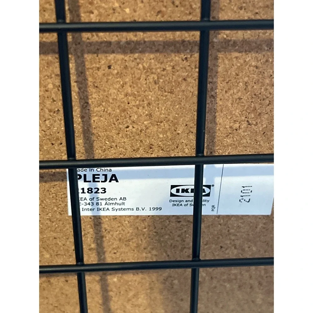 IKEA PLEJA Black Wire Basket with Cork‎ Bottom Square Storage Organizer 1823